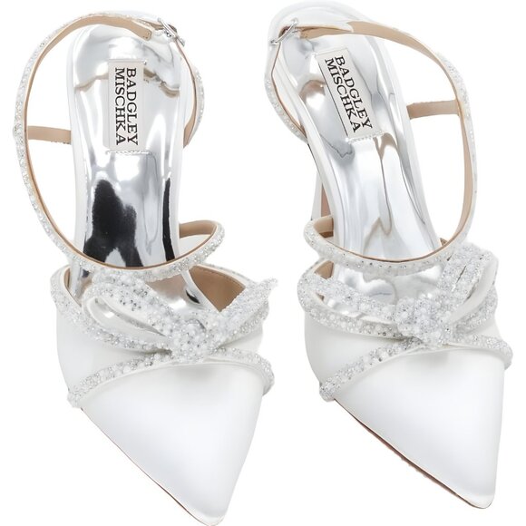 Badgley Mischka Shoes - Women's Badgley Mischka Elaine Pointed Pump Soft White US 8.5